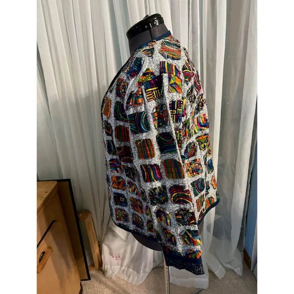 quilt coat handmade bright purple orange - Image 4