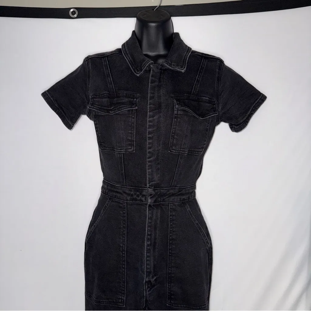 Good American ‎ Black Denim Jumpsuit - Image 4