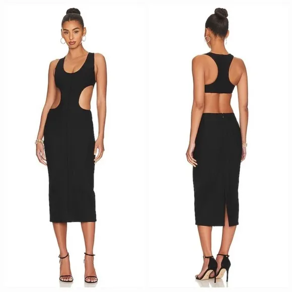 h:ours Zoraida Midi Dress in Black NWOT - Image 2