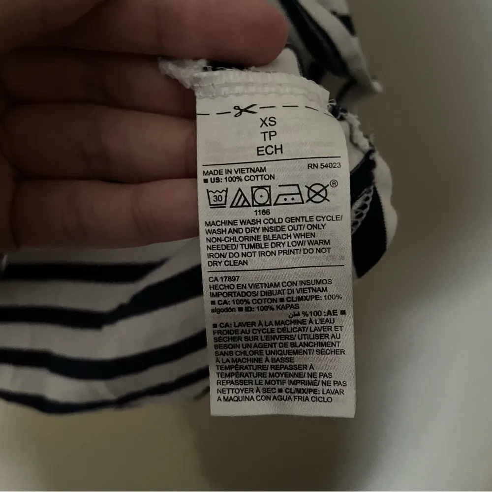 Navy Blue and White Stripe Hey Friend Short Sleeve Graphic Shirt - Image 5