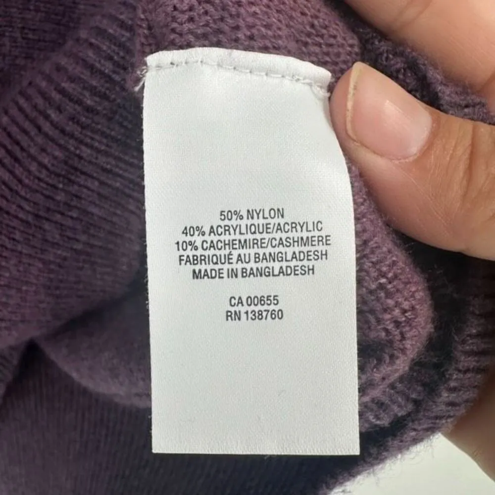 Reitmans Women's Colorblock Knit Cashmere Blend Boat Neck Pullover Sweater Small Purple - Image 4