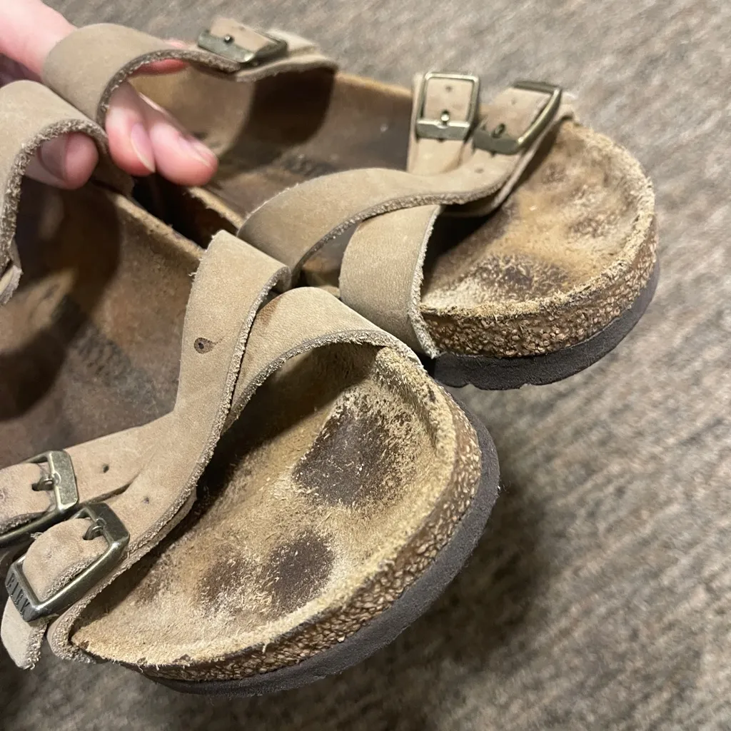 Birkenstock Womens Franca Tobacco Brown Oiled Leather Sandals Size 38 US 7-7.5 - Image 5