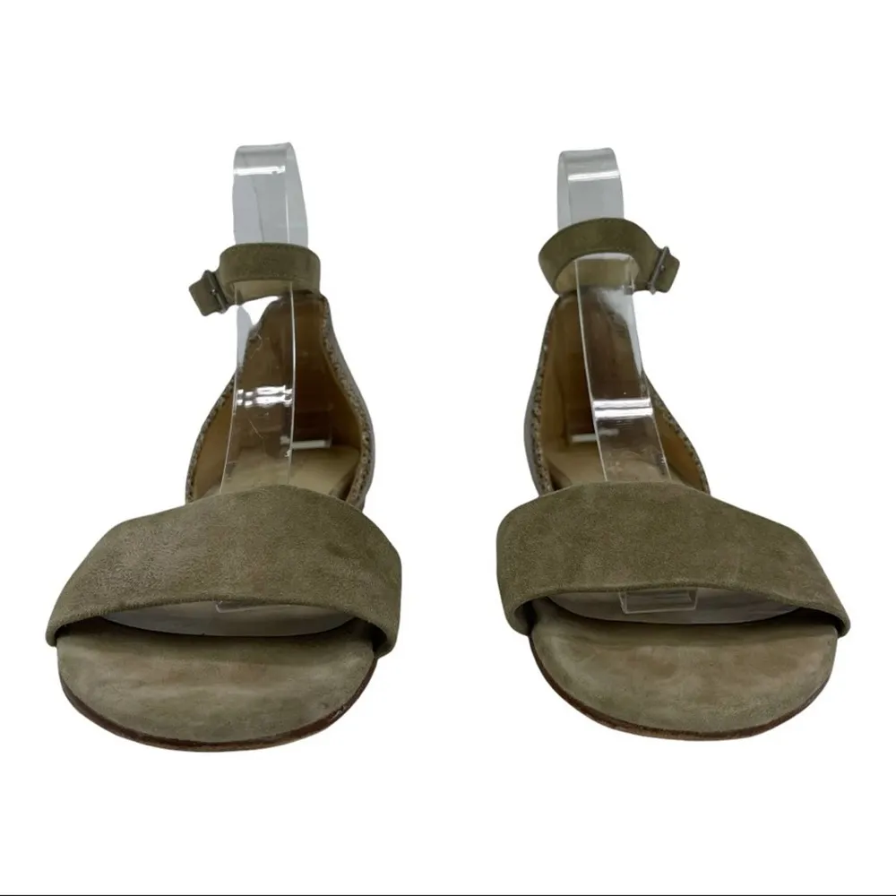 Tan Sandals Ankle Strap Coye Nokes Alexia Shoes Suede Leather Snakeskin Size 39 - Image 4