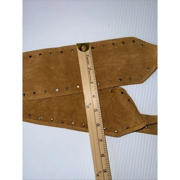 CLAUDIE PIERLOT Brown Suede Belt Women's‎ Leather Studded Adjustable NWT - Image 6