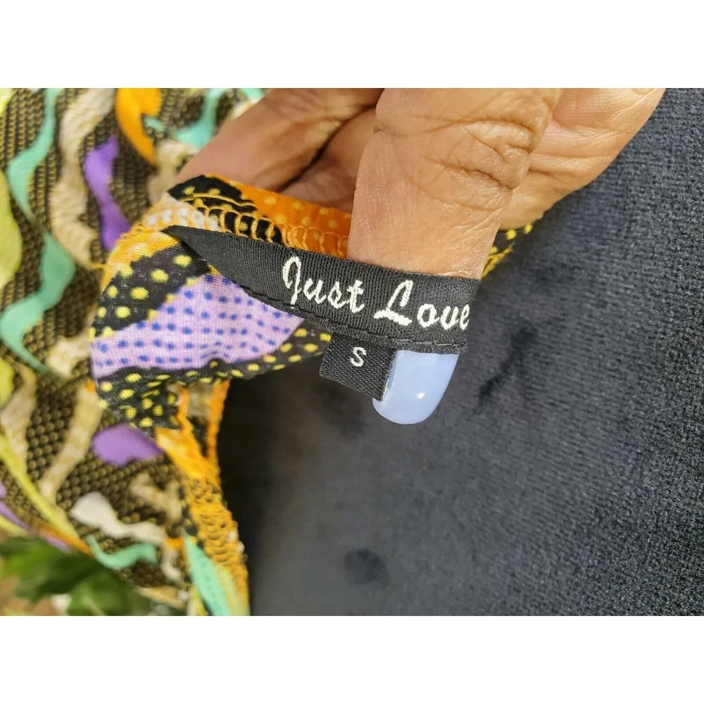 Just Love Women Multicolor Polyester Halter Neck Off Shoulder Long Maxi Dress S - Image 9