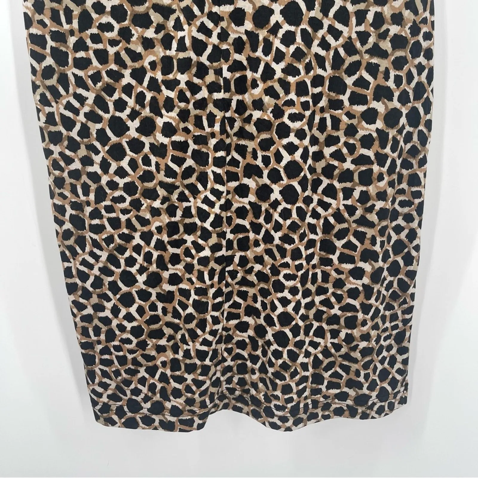 GERARD DAREL Dress Size 42 Silk Blend Faux Wrap Abstract Animal Print Designer - Image 10