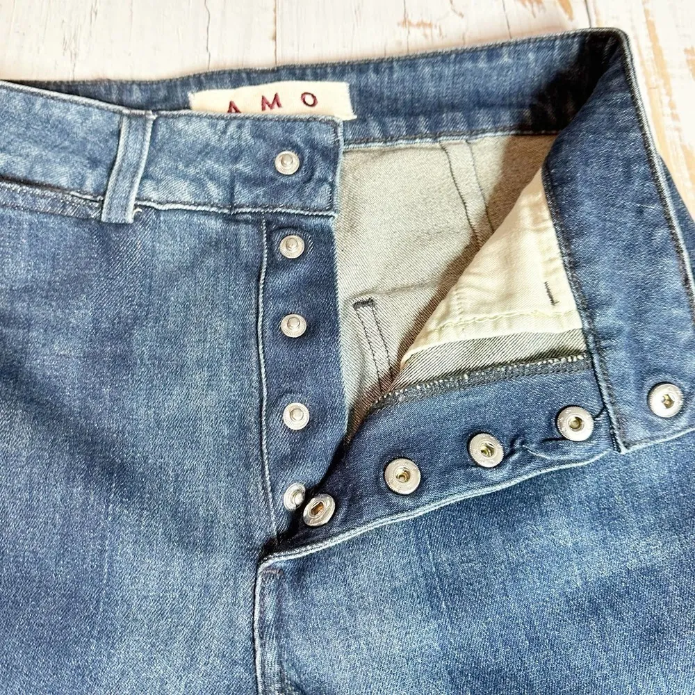AMO Audrey with Snaps High Rise Denim Jeans in Shadow Play Size 26 - Image 7