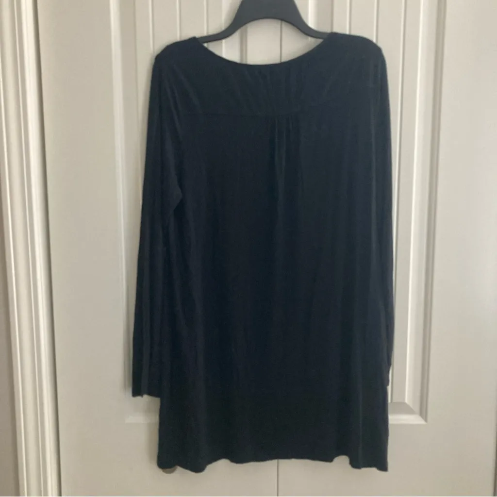 Soma Womens Black Lace Tunic Top Shirt L Rayon Spandex Size L - Image 10