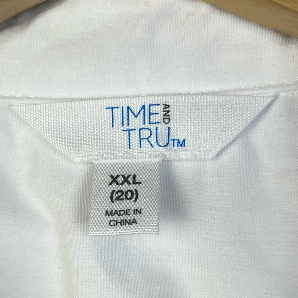 Time and Tru White Long Sleeve Button Down Office Dress Shirt XXL - Image 5