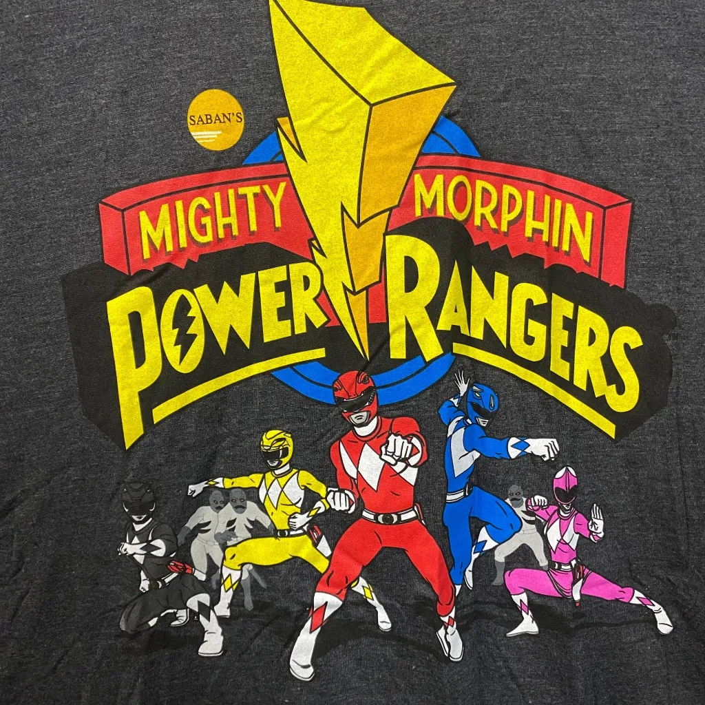 Vtg Power Rangers Mighty Morphin Cartoon Network TV Show Tee 5XL - Image 4