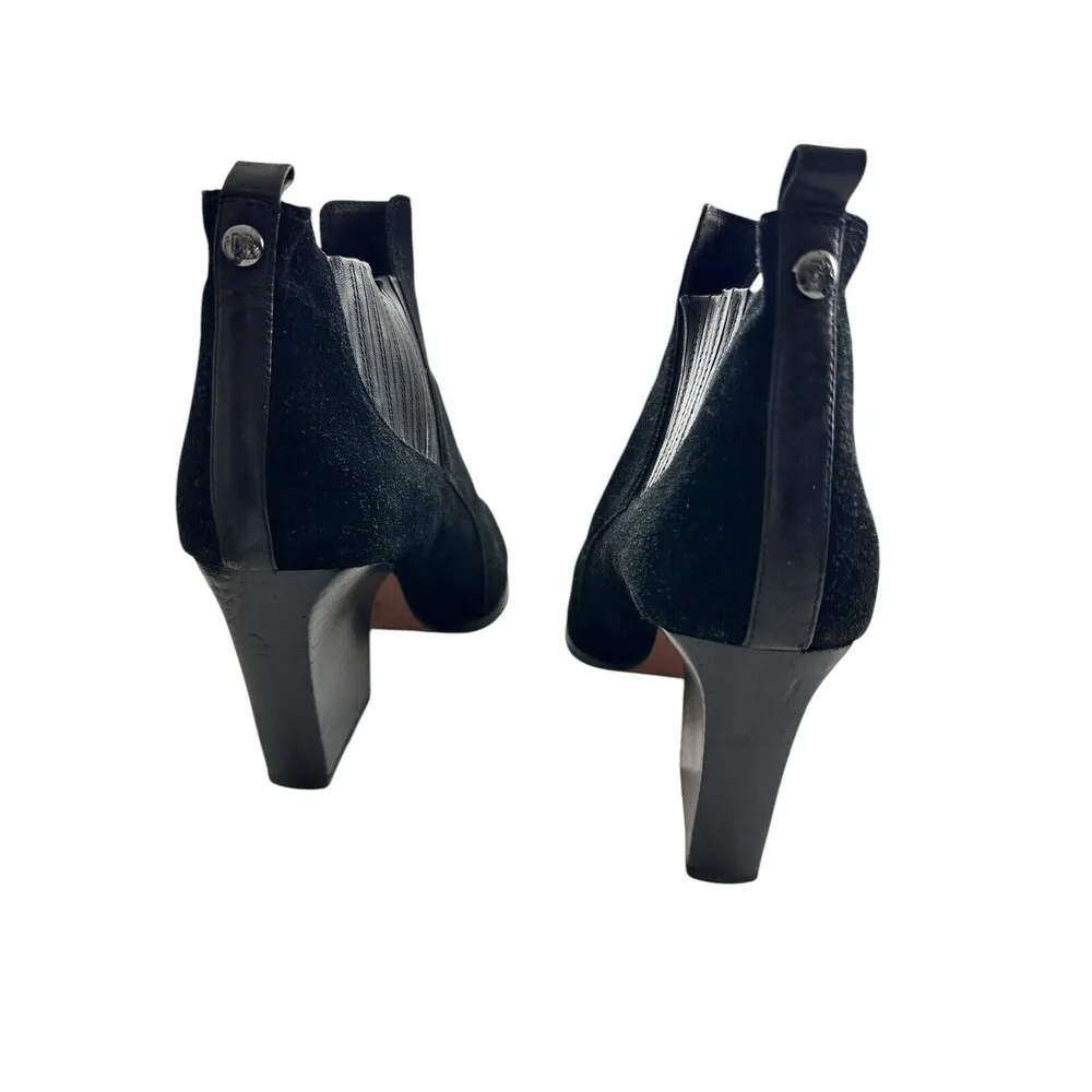 DONALD J PLINER Vale 9M Black Suede Ankle Bootie Boots Western Boho Stack Heels Size 9 - Image 4