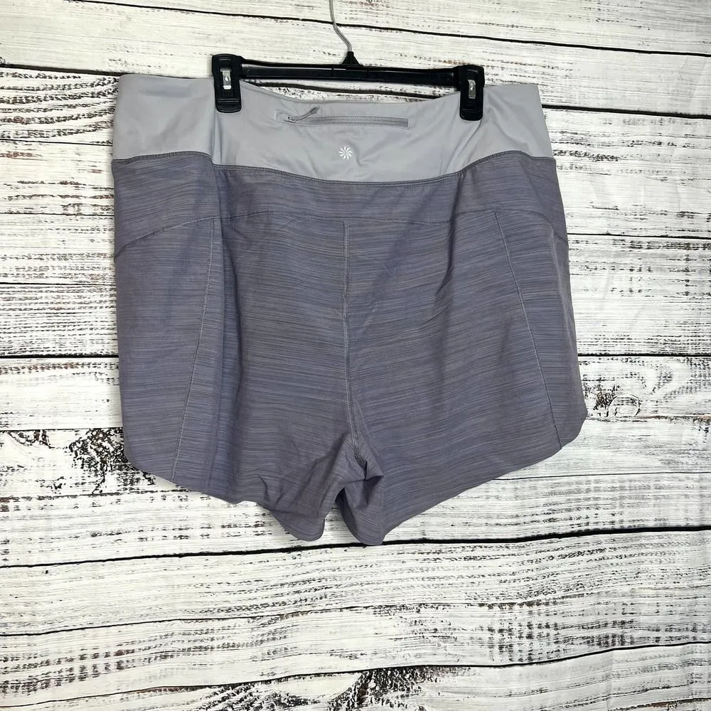 Athleta Run With It Textured 3.5" Short, Space Dye Tempest Violet 2X - Image 4