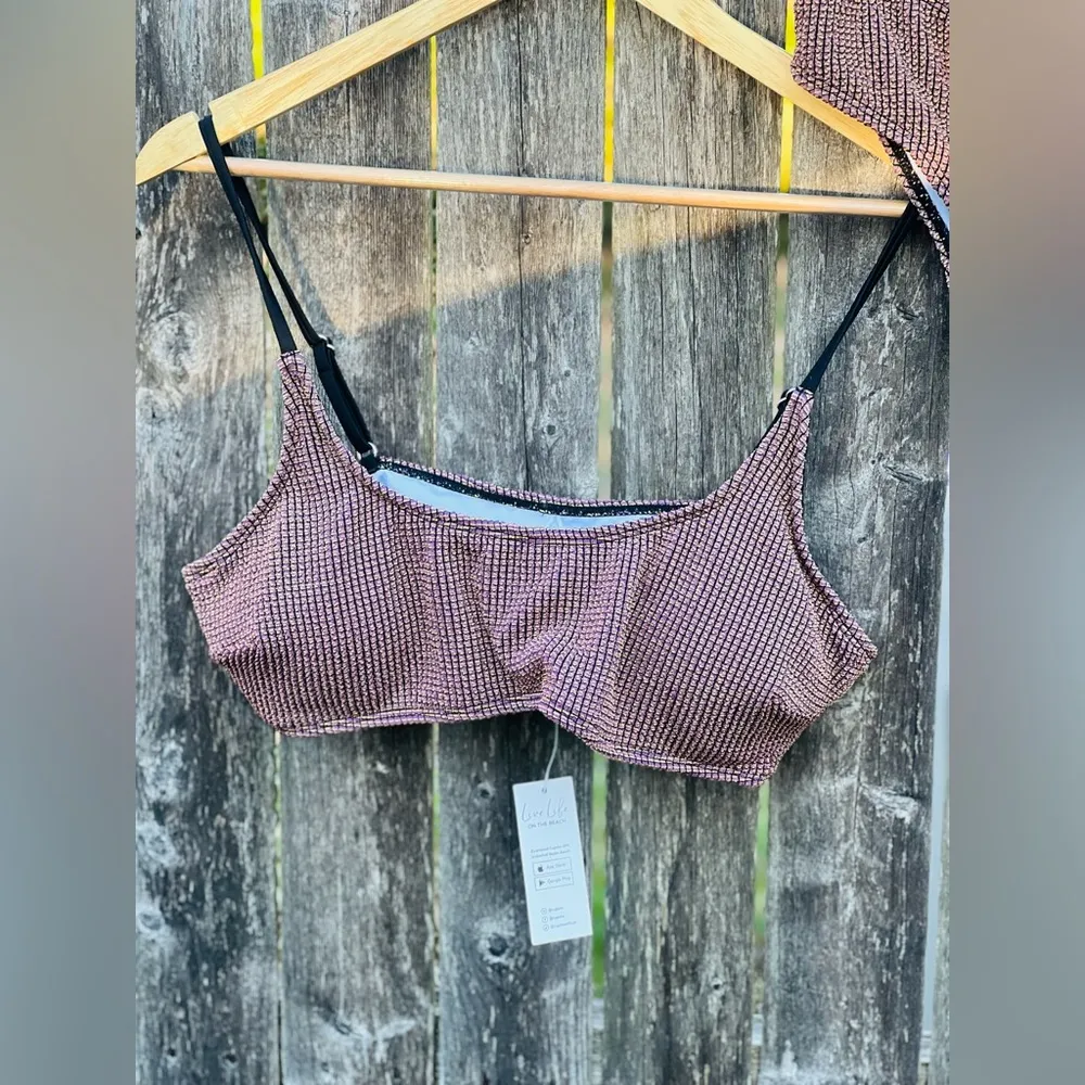 CUPSHE Rib Mineral Wash Scoop Neck Top & Hipster Bikini Set NWT - Image 5