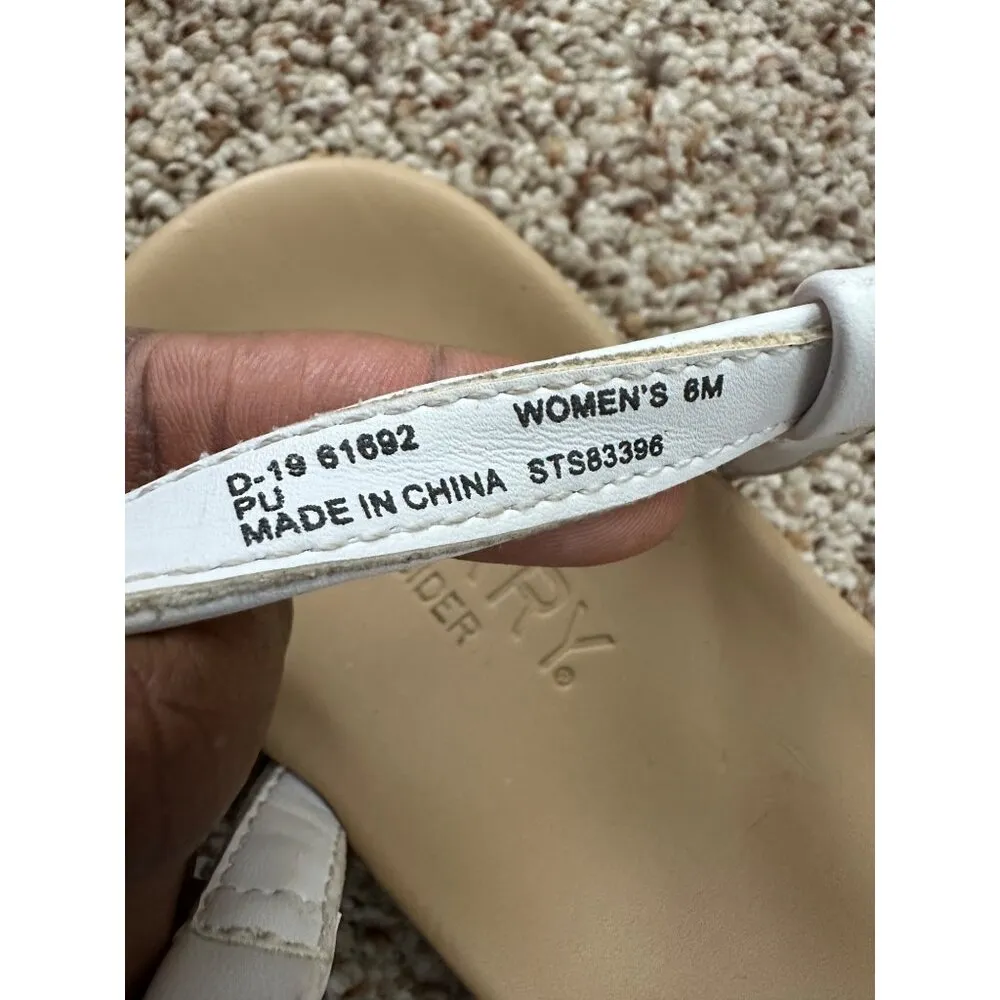 Sperry Top-Sider Saltwater Buckle Sandals 6M White Leather Thong Sandals 6M - Image 6