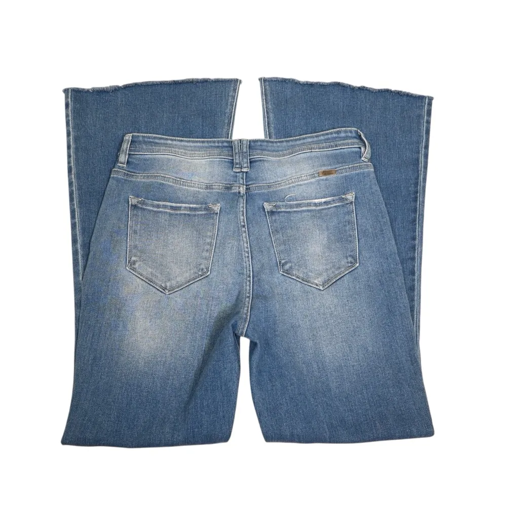 KanCan Women's 11/29 Sian Exposed Button Fly Flare Jean KC7345M Blue - Image 5