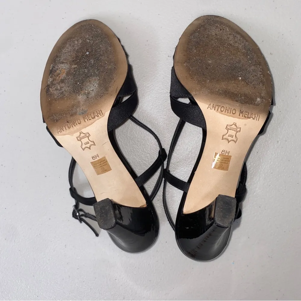 Antonio Melani Strappy Black Y2K Sandals Heels Size 8 - Image 5