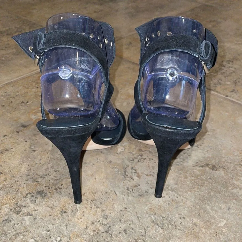 Stuart Weitzman Black Suede Leather French Cuff T-Strap Shoe Womens Size 7.5M - Image 13