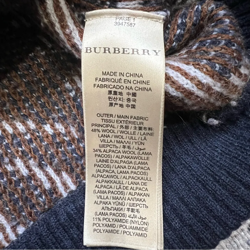 Burberry Brit Wool Printed Sweater Authentic Burberry Women’s Size Large - Image 7