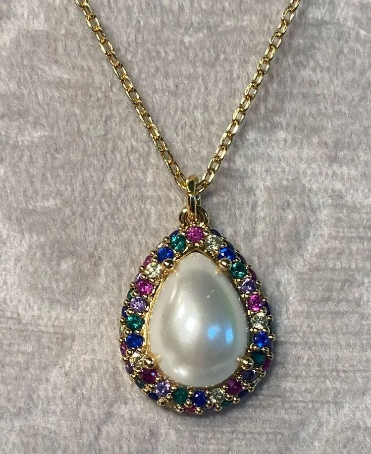 NWT Kate Spade Brilliant Statements Pavé Halo Pendant Necklace - Image 2