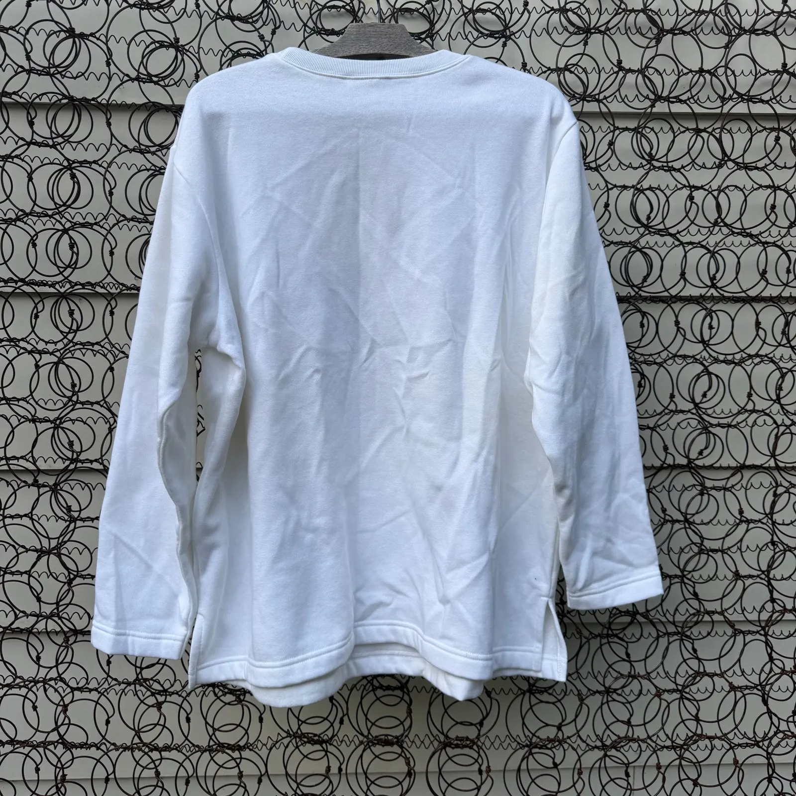 Vintage Spooky Halloween Cats Full Moon Pumpkins Long Sleeve Crewneck Sweatshirt White Size XL - Image 5