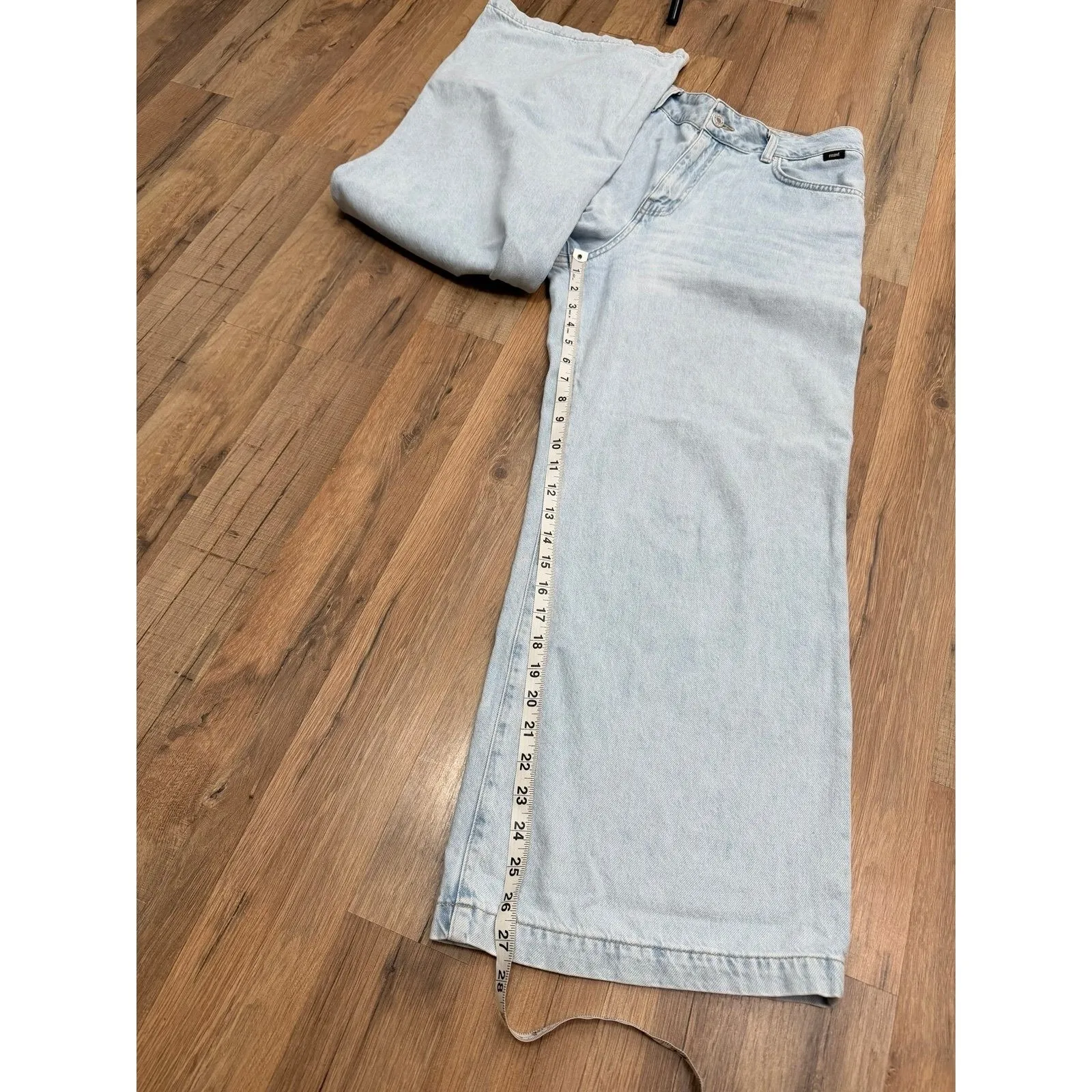Mavi Paloma High Rise Wide Leg Jeans Light Wash 100% Cotton Size 27 - Image 8