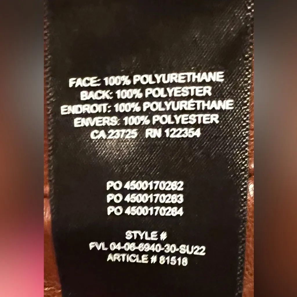 Aritzia Wilfred Melina Vegan Leather High Rise Straight Leg Pants‎ Cognac Size 2 - Image 15