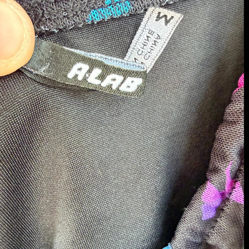 A.Lab Y2K Butterfly Mesh Crop Cami Top Black Rainbow Rave Festival Fairy Pink Size M - Image 2