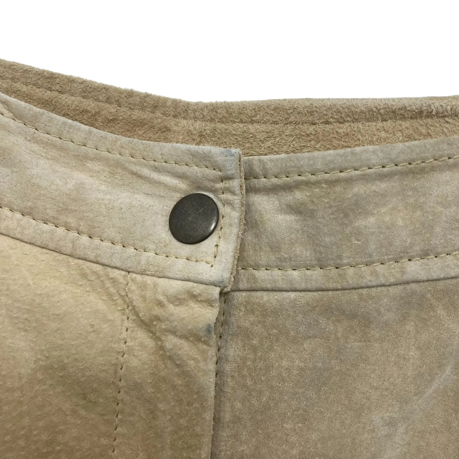 SILX Tan Camel Suede Cargo Pants 100% Leather Suede Size 4 Lined - Image 6