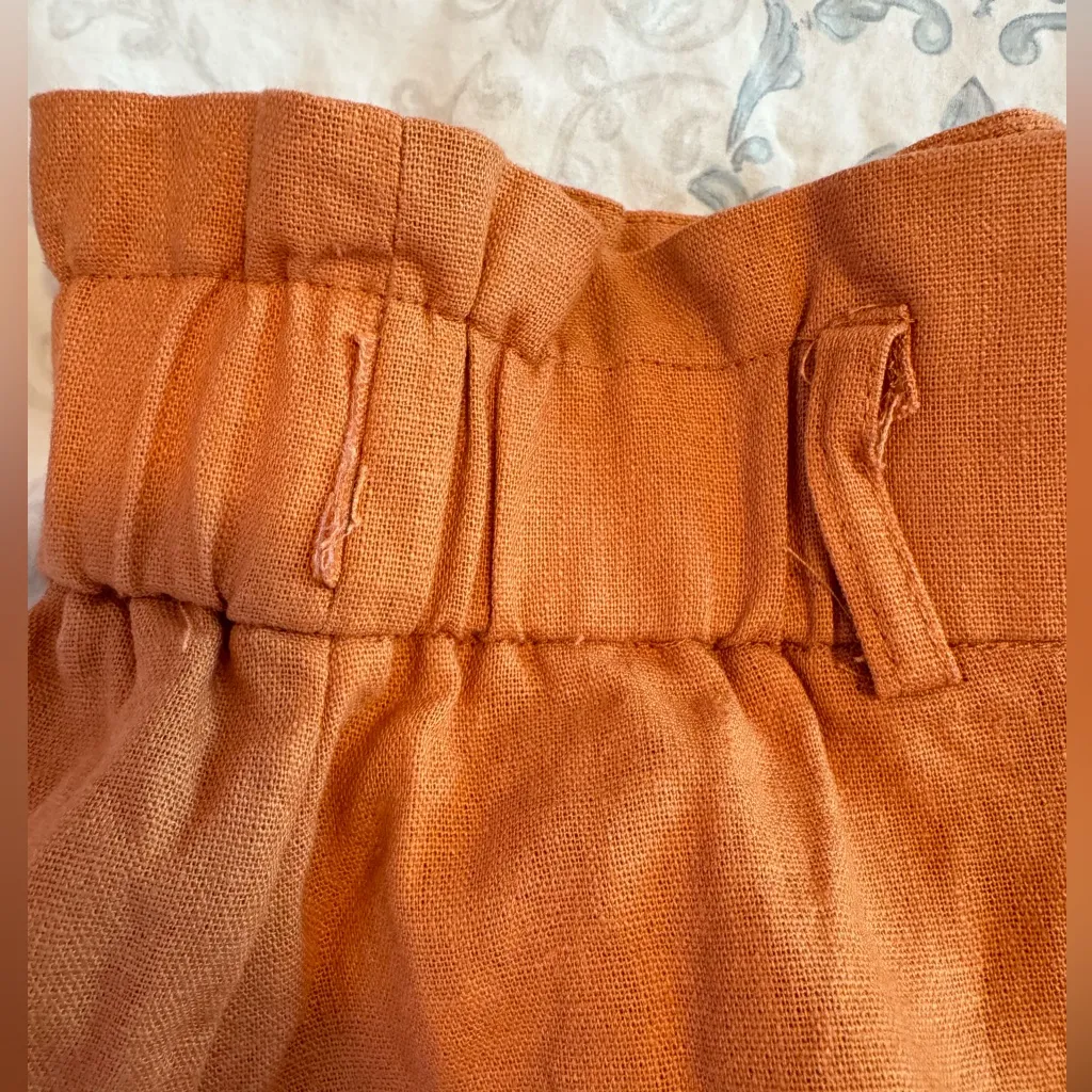 Crosby The Waist paper bag linen blend shorts orange fall color women‎ size 4 - Image 6