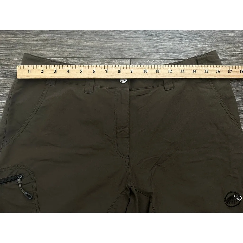 MAMMUT Womens Hiking Shorts Climbing Cargo Regular Fit Size 12 Green/Brown Green - Image 4