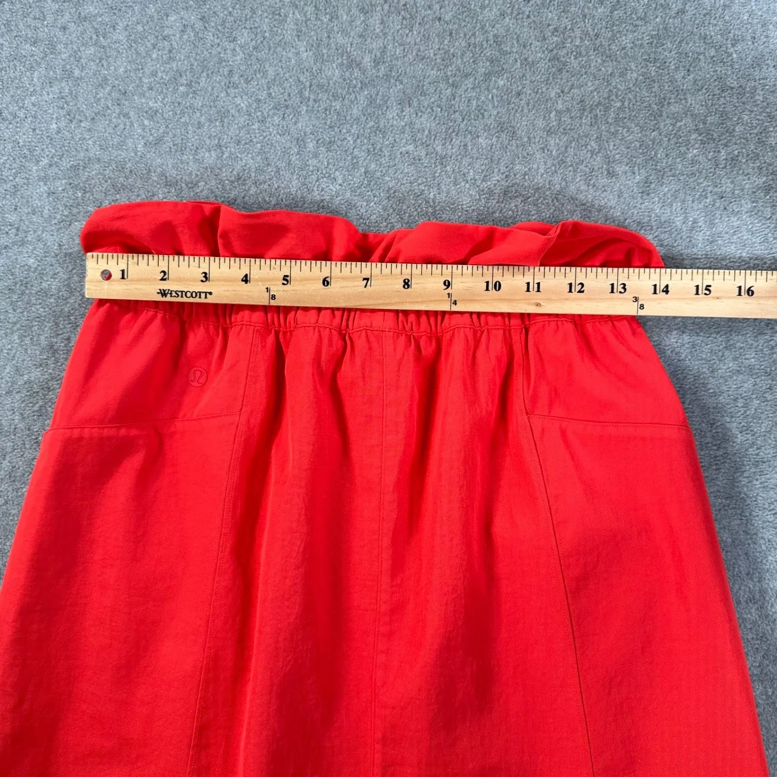 LULULEMON Trip Taker Skirt Women's Size 6 Carnation Red Paperbag Pockets W8ABAS - Image 7