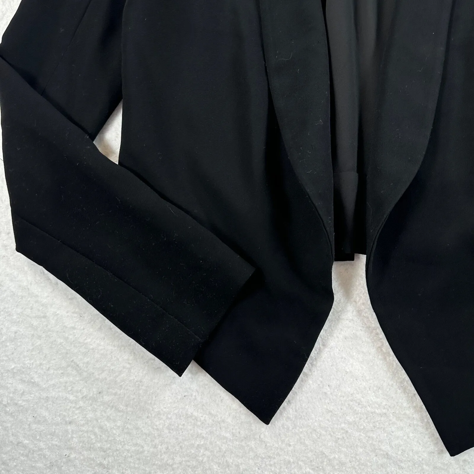 Bailey 44 Blazer Top Women's Small Black Open Front Sheer Back Long Sleeve - Image 4