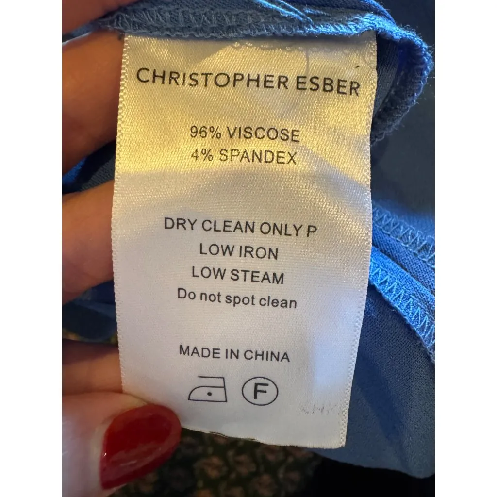 Christopher Esber Dress Women 4 Blue Multi Panel Disconnect Ruched Halter Maxi - Image 14