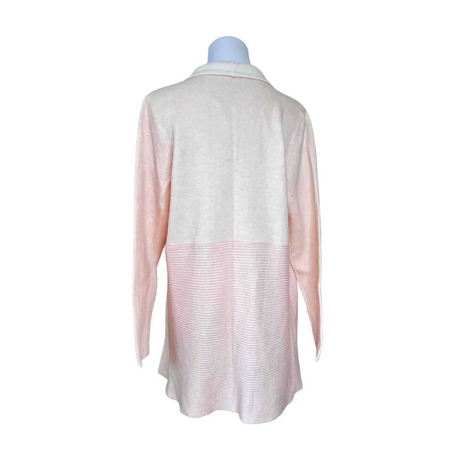ChicWish Soft Blush Pink Wool Blend Drape Open Cardigan Sweater One Size $90 - Image 4