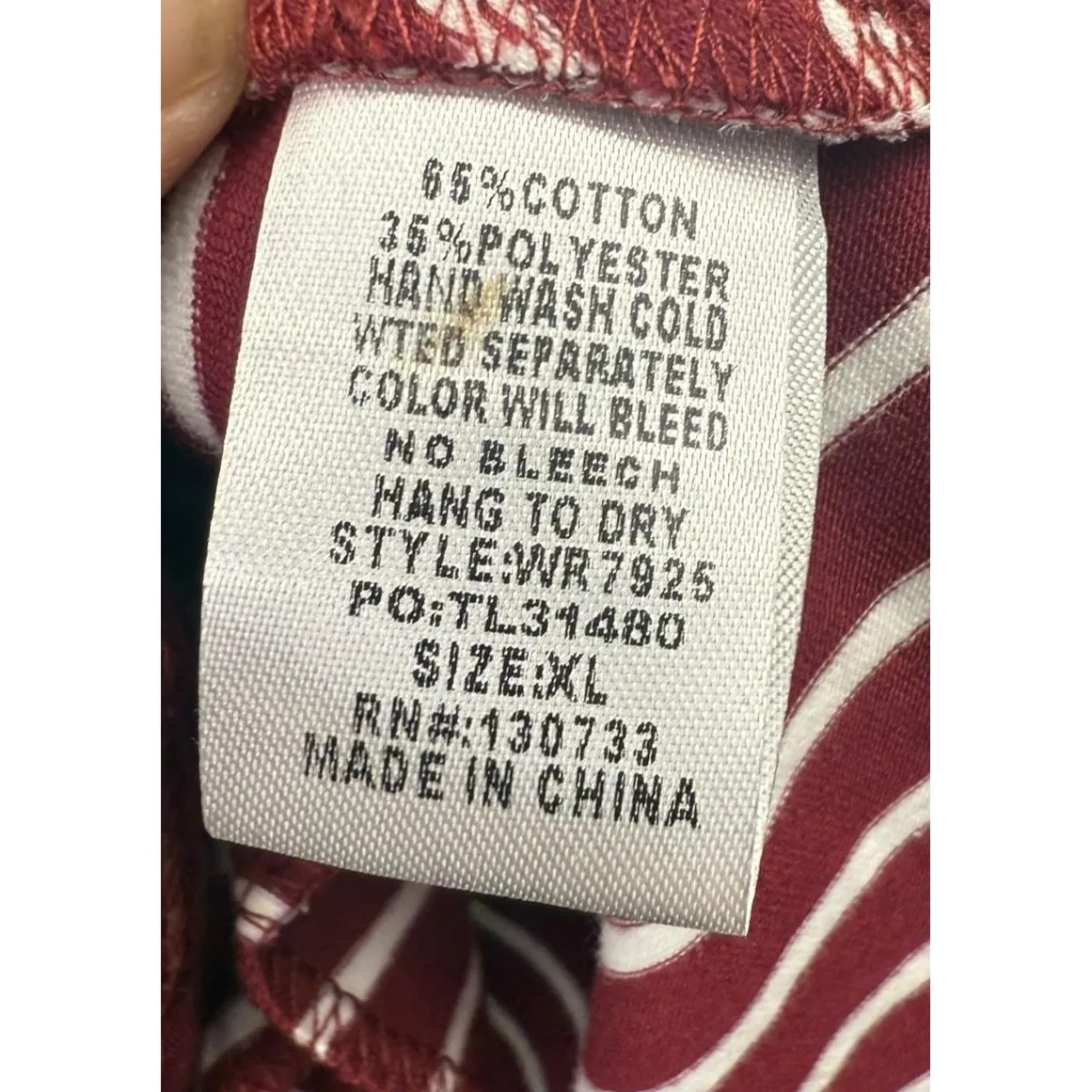 NWT Umgee Dress Womens XL Burgundy Striped Elbow Patch Swing Pockets Long Sleeve - Image 5