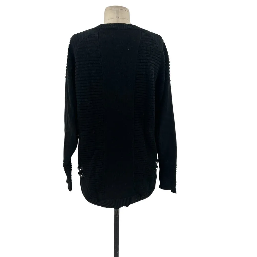 Generation Love Black Sweater with Side Buckle Detail Size‎ Medium - Image 8