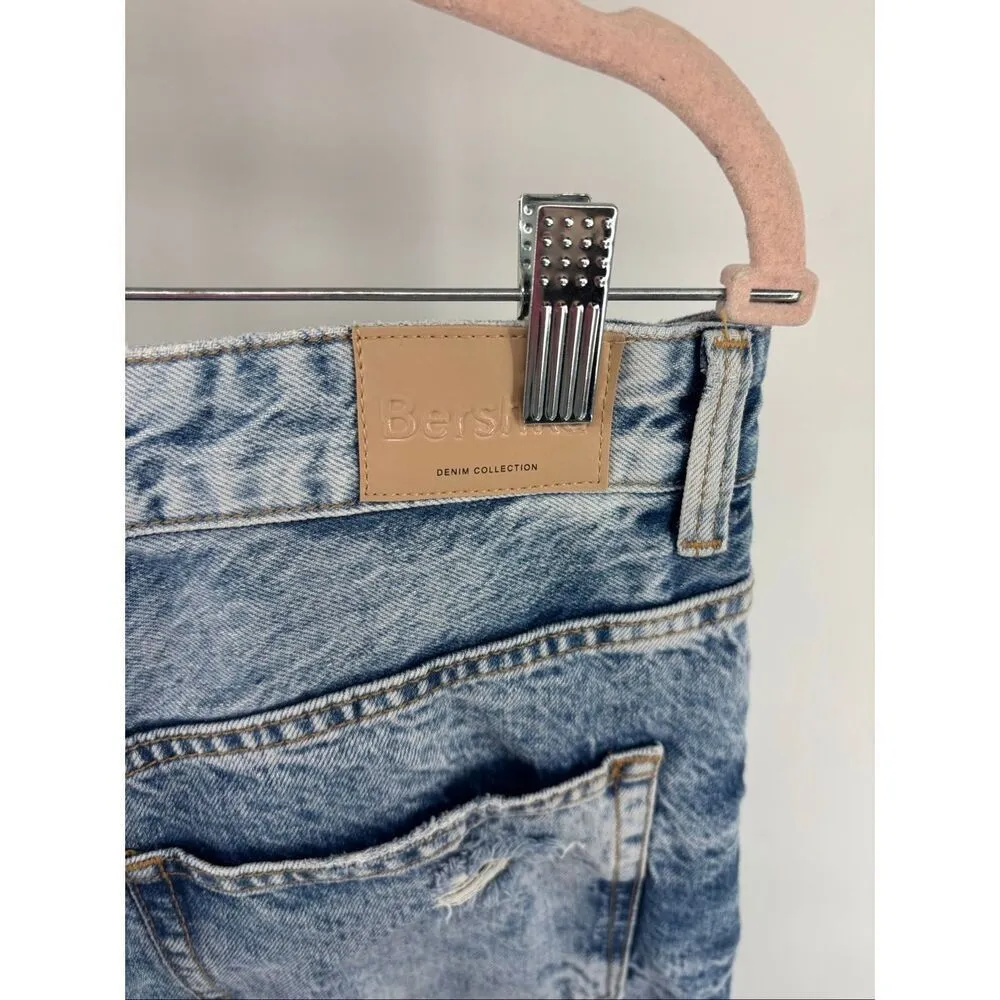 Bershka the 90’s wide leg distressed ripped denim Jeans Womens Size 10 - Image 11
