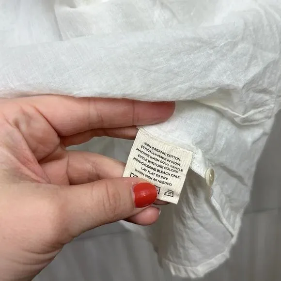 Laude‎ The Label Womens Dress Small Victorian Cotton Gauze Smocked Ivory Smock - Image 4