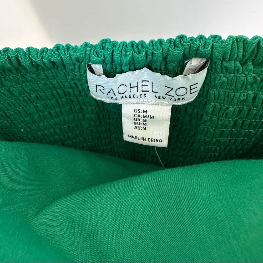 Rachel Zoe Green Linen Blend Square Neck Midi Dress W Wooden Beads Size Medium - Image 11