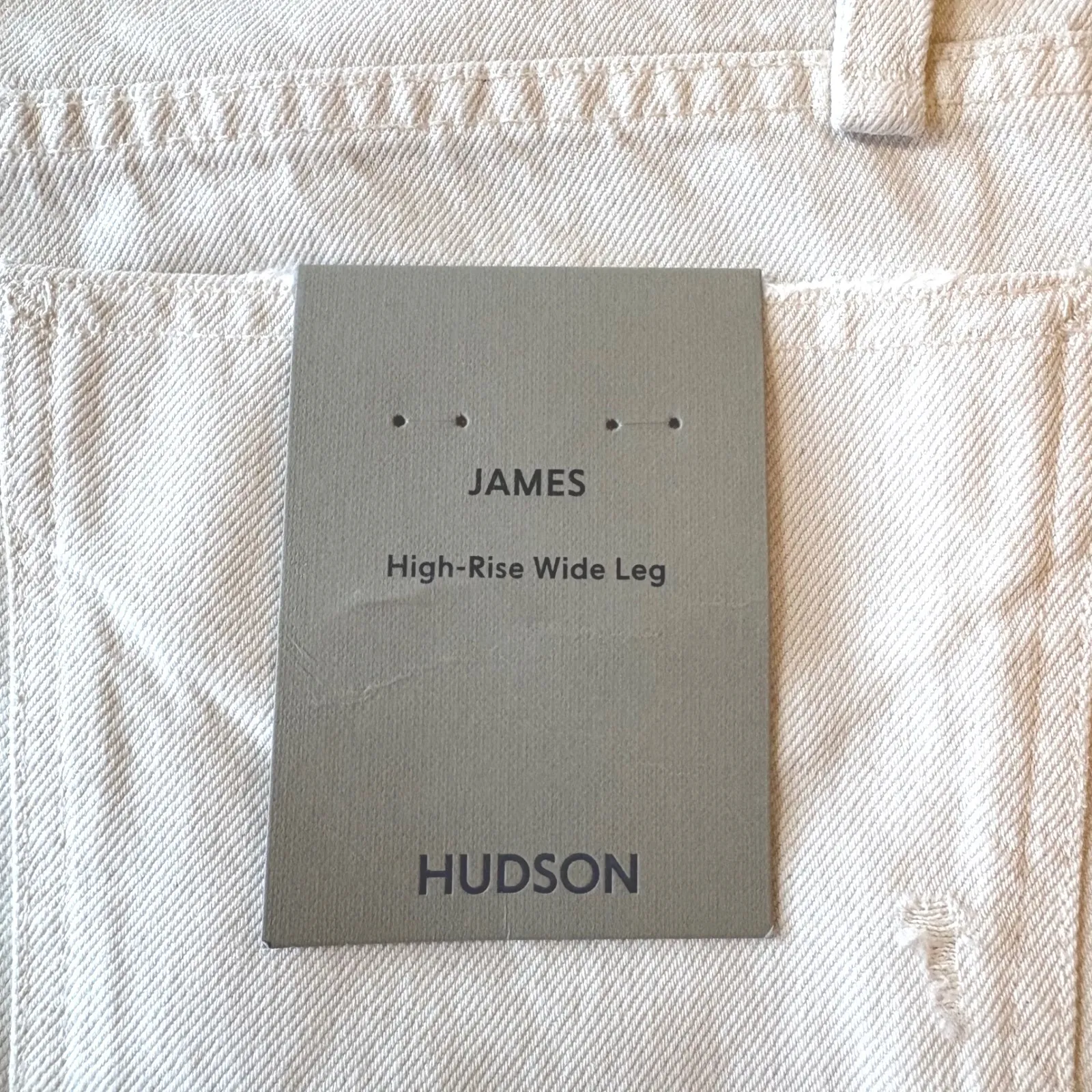 NWT HUDSON James High Rise Wide Leg Forward‎ Seam Ecru Jeans Womens 27 Ret $265 - Image 9