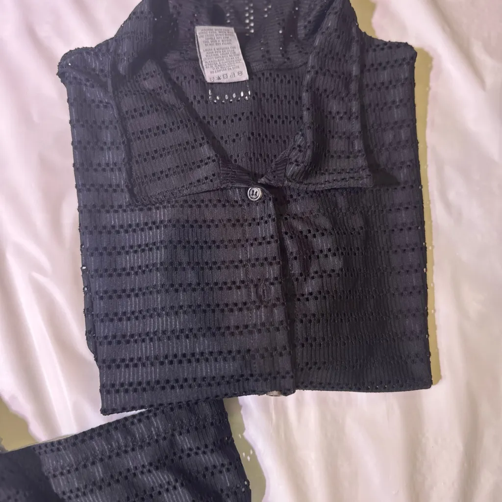 Hurley Black Wide Leg Sheer Pants - Image 7