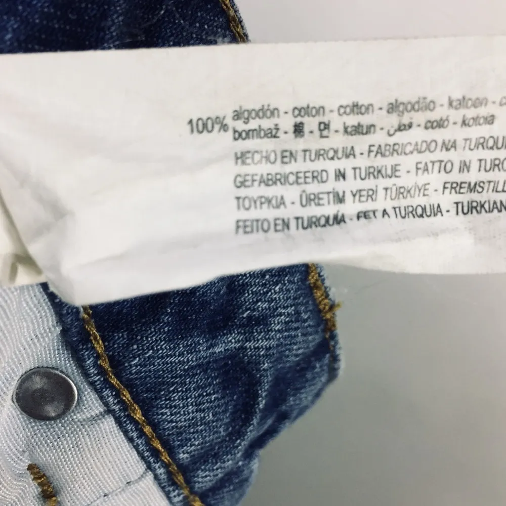 Zara Straight Leg Jeans 100% Cotton Raw Frayed Hem Size 2 - Image 3