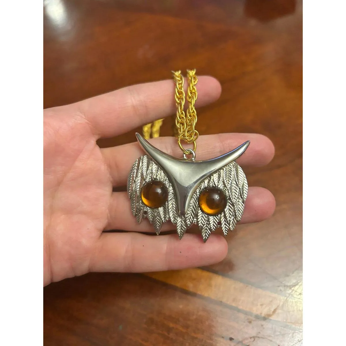 Very cute necklace fashion jewlery owl gold tone - Image 4