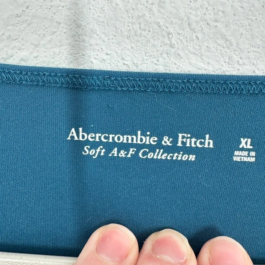 Abercrombie & Fitch Soft AF Collection Teal V Neck Long Sleeve Top XL - Image 5