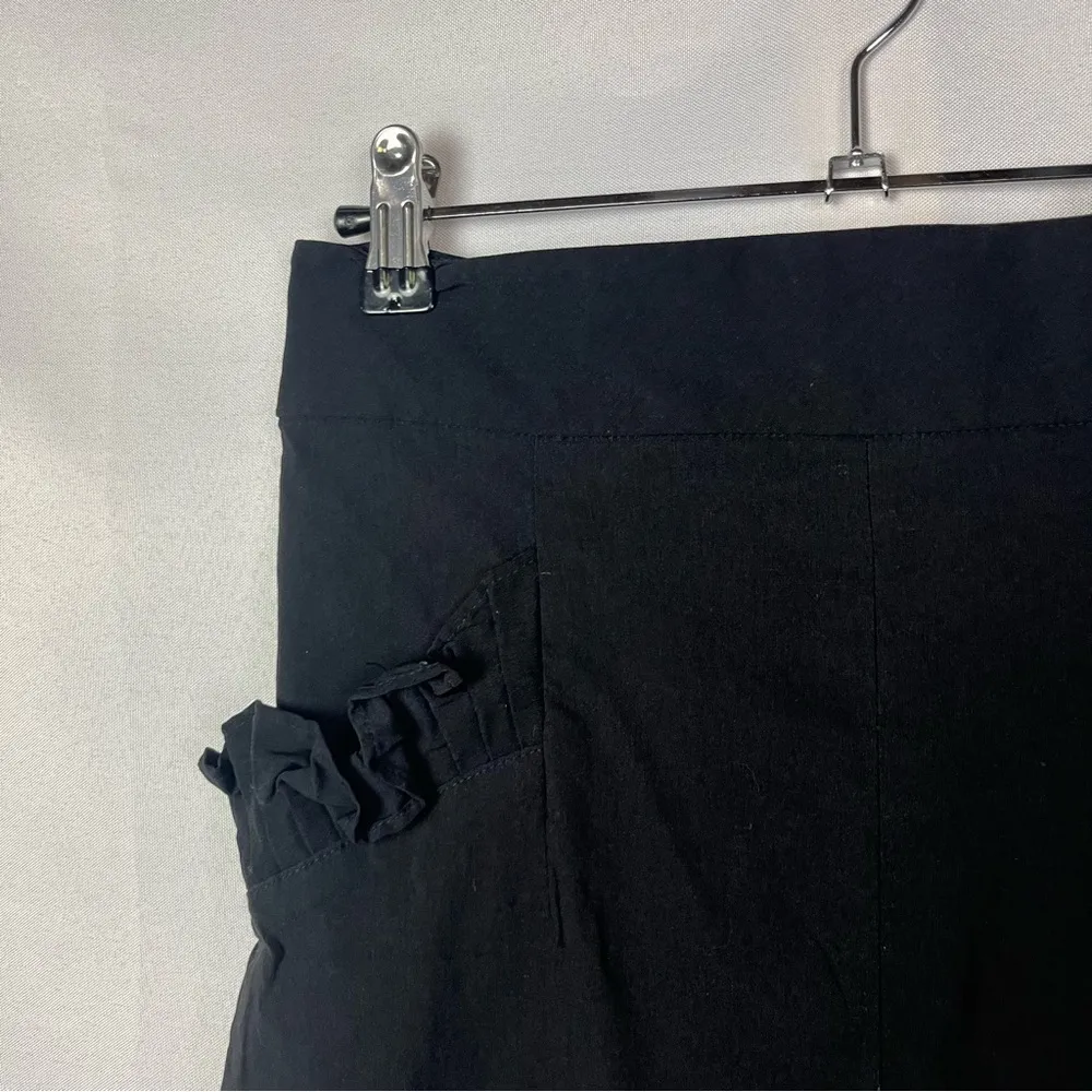 Leith Black High Rise Ruffle Pocket Shorts S - Image 3