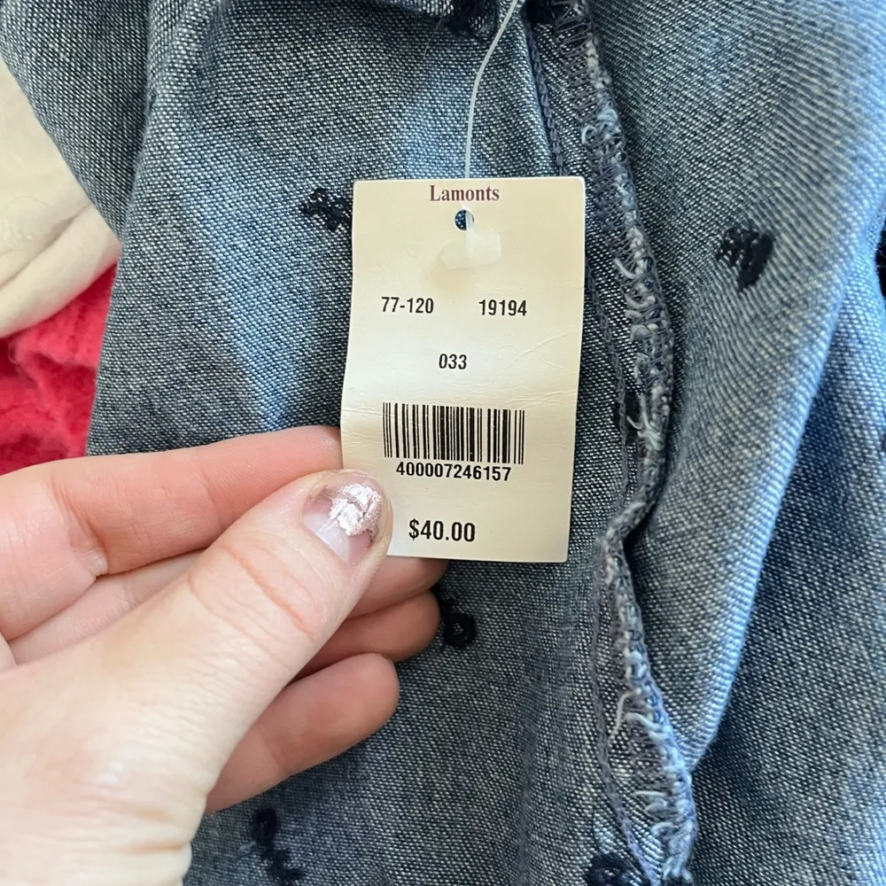 Vintage AMI Button Front Denim Dress Size L - Image 9