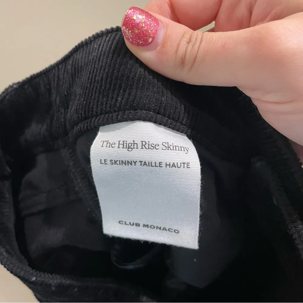 Club Monaco Black High Rise Skinny Corduroy Pants Women’s Size 27 - Image 9