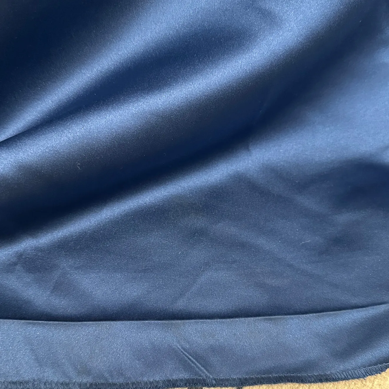 VTG 90s Bill Levkoff Navy Blue Strapless Satin Gown Bridesmaid Prom Black Tie 4 - Image 11