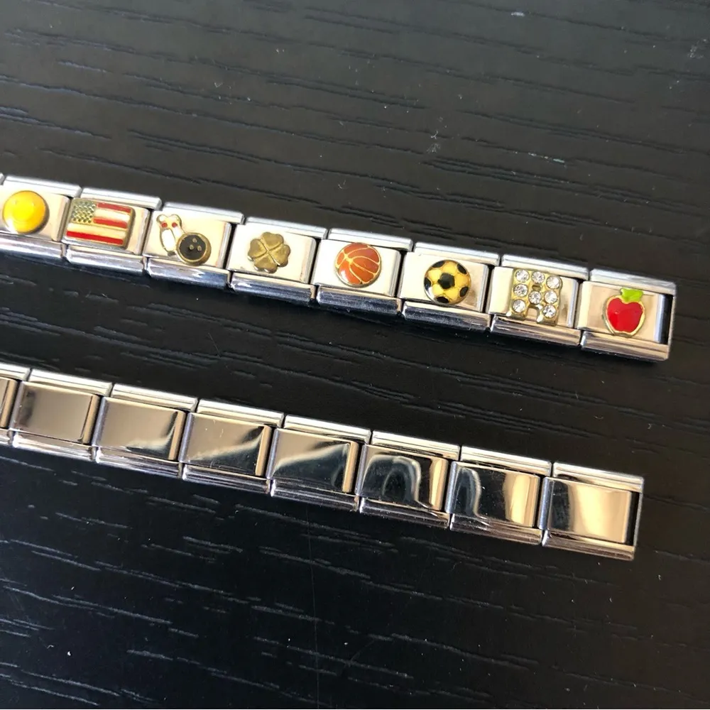 2 Vintage Y2K Italian Charm Link Friendship Bracelets Bracelet - Image 5