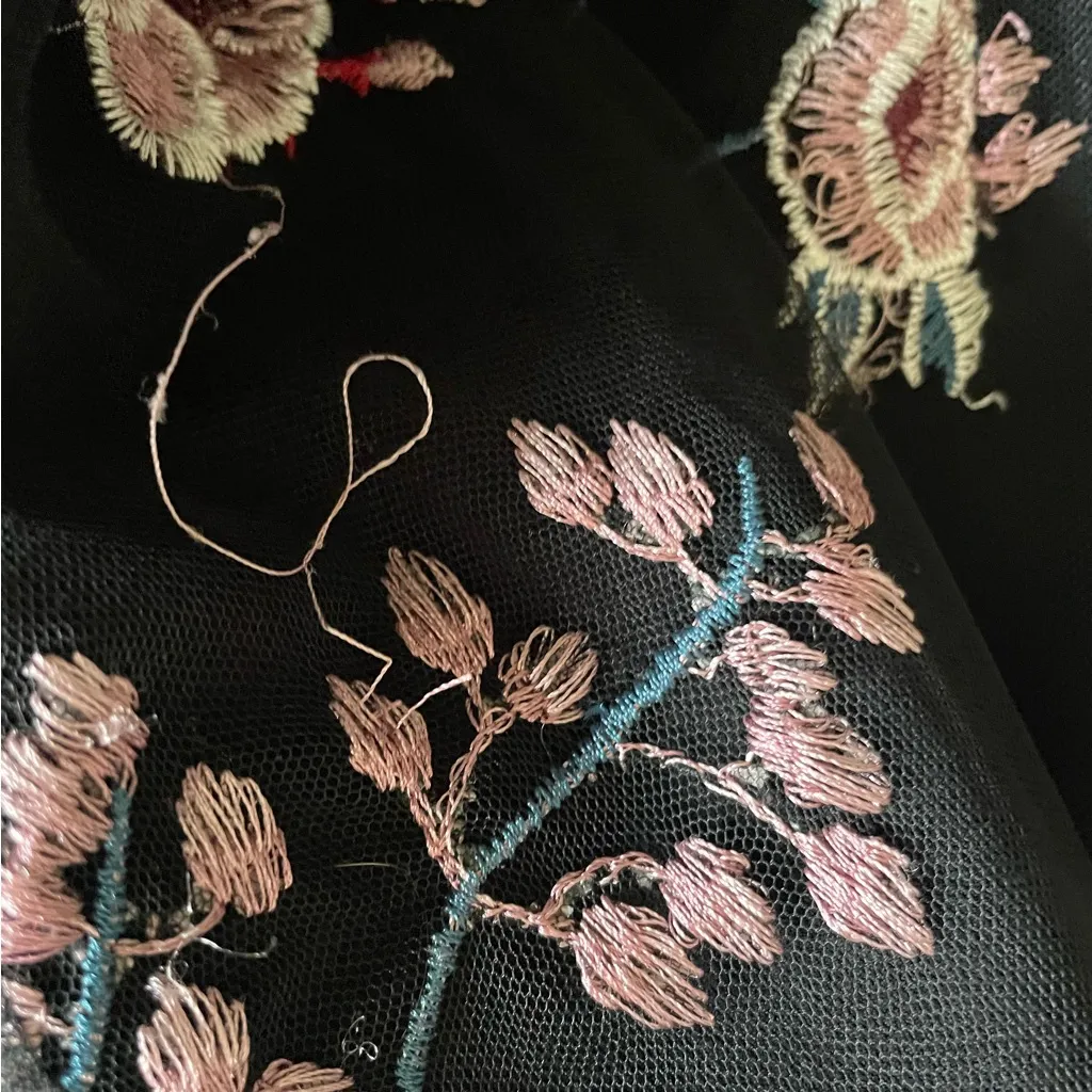 Showpo Remember The Days Floral Embroidered Dress Black Size 8 - Image 6